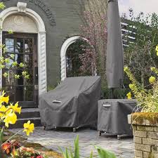 Classic Accessories Ravenna Rectangular Oval Patio Table Chair Set Cover With Umbrella Hole