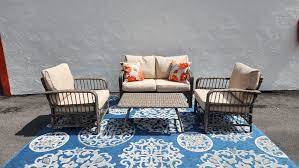 Brown And Beige Outdoor Patio Set For