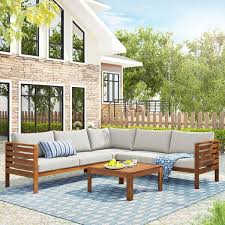 Sunrinx 4 Piece Wood Outdoor Sectional