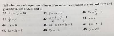 Whether Each Equation Is Linear If So