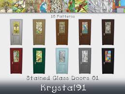 Stained Glass Doors 01 The Sims 4