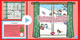 Kids enjoy riddles a lot because while searching for answers they come up with very. Christmas Advent Calendar Powerpoint For Kids Teacher Made