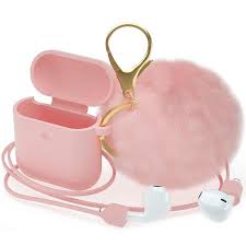 * airpods or charging case not included with purchase. 2021 For Airpods Case Soft Cute Silicone Protective Cover With Pom Pom Fur Ball Keychain Earbuds Accessories For Apple Airpods 2 1 From Tours 3 58 Dhgate Com