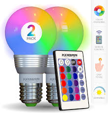 Kobra Led Color Changing Light Bulb With Remote Control 16 Different Color Choices Smooth Fade Flash Or Strobe Mode Smart Remote Lightbulb Rgb Multi Colored Makes A Perfect Gift Amazon Com