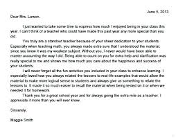Sample Thank You Letter For Teacher Appreciation Teacher