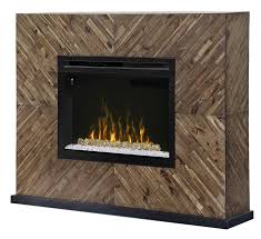 this reclaimed wood electric fireplace