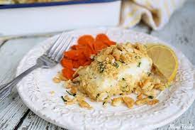 baked cod with ritz er topping