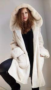 White Mink Coat Real Fur Coat White