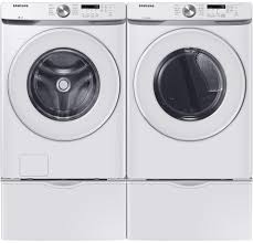 If a washing machine is leaking from the back, it may seem like it is leaking from the bottom as the water will flow forward and make you think the washer leaks from bottom. Wf45t6000aw Samsung 27 4 5 Cu Ft Front Load Washer With Self Clean White