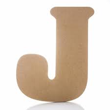 J Premium Unfinished Wood Letters