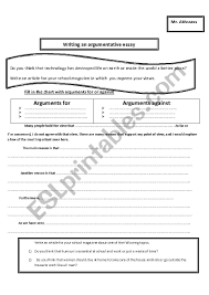 how to write an argumentative essay technology esl worksheet by how to write an argumentative essay technology