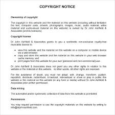Copyright Notice Templates Free Printable Word Statement