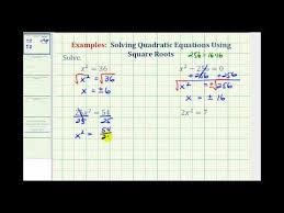 Ex 1 Solving Quadratic Equations Using