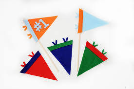 mini felt sports pennant flag