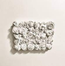 White Roses Wall Sculpture Painting