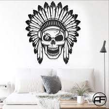 Native Skull Metal Wall Art Idea For