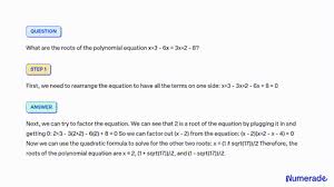 Roots Of The Polynomial Equation