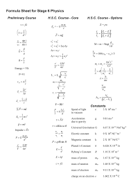 physics 12 formula sheet
