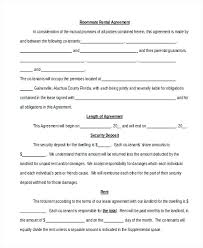 Sample Roommate Agreement Form Free Documents In Word Rental The Pdf