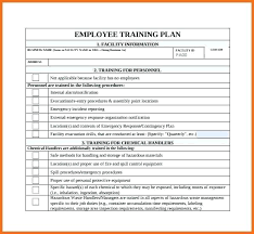 Employee Training Plan Template Impression Schedule Word Document