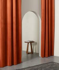 Curtains,sheer curtains and curtain accessories. Julius Vorhangschals 168 X 228 Cm Samt In Rostorange Made Com