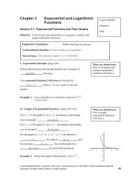 Chapter 3 Exponential And Logarithmic