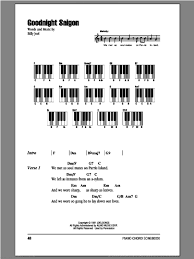 There is a difference between a major ninth chord and a dominant ninth chord. Joel Goodnight Saigon Sheet Music For Piano Solo Chords Lyrics Melody