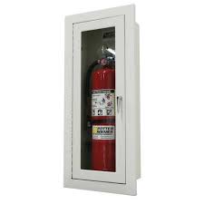Convenient pull handle with plexiglass window. Recessed Alta Fire Extinguisher Cabinets Potter Roemer