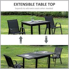 Outsunny Expandable Dining Table Metal