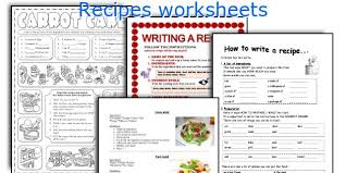 recipes worksheets