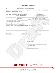 free affidavit of residence template