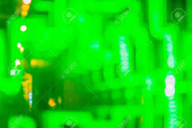 Abstract Futuristic Green Led Lights Background Blinking Green