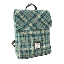harris tweed mini backpack bas bleu