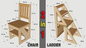 folding ladder chair of wood