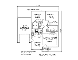 Tiny Cottage Floor Plan 2 Bedrms 1