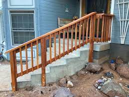 Wood hand railing on curved concrete steps : r/woodworking
