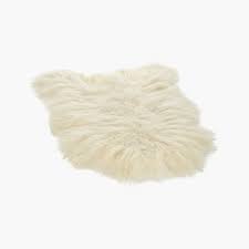 white sheepskin fur throw blanket