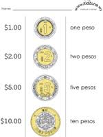 Mexican Money Worksheets