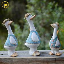 Perfk Garden Ceramic Duck Ornament