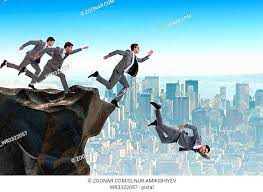 Business people falling off the cliff, Stock Photo, Picture And Royalty  Free Image. Pic. WR3322057 | agefotostock