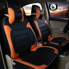 Black Leather P Classic Car Seat Covers