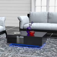 Grey High Gloss Coffee Table With Led