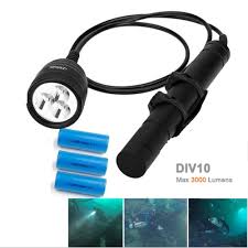 Us 185 0 Brinyte Div10 Led Diving Light Cree Xml2 3000lm Led Scuba Diving Torch Flashlight 200m Underwater Lamp 3 Battery In Flashlights