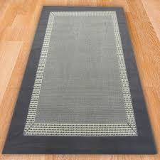 grey solid border rug carpet runners uk