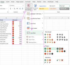 Excel Icon Sets Conditional Formatting
