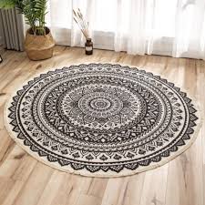 bohemian mandala hand woven round rugs