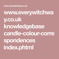 Www Everywitchway Co Uk Knowledgebase Candle Colour