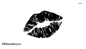 white kiss lips emoji silhouette