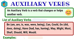 Auxiliary Verbs | Meaning, Useful List & Examples in English - English Study Online