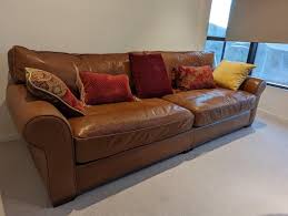 genuine leather couch full grain